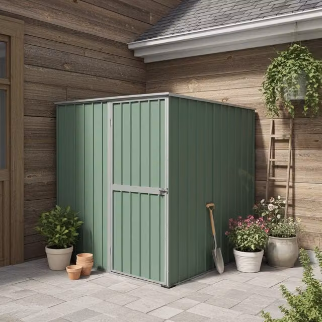 Box in Acciaio Zincato casetta attrezzi da giardino 175x185cm x h1.92m - 70KG - 2,92mq - VERDE