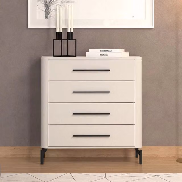 Cassettiera moderna DMORA con 4 cassetti in MDF, Bianco opaco, L: 90 cm, P: 42,5 cm, H: 94 cm – 1