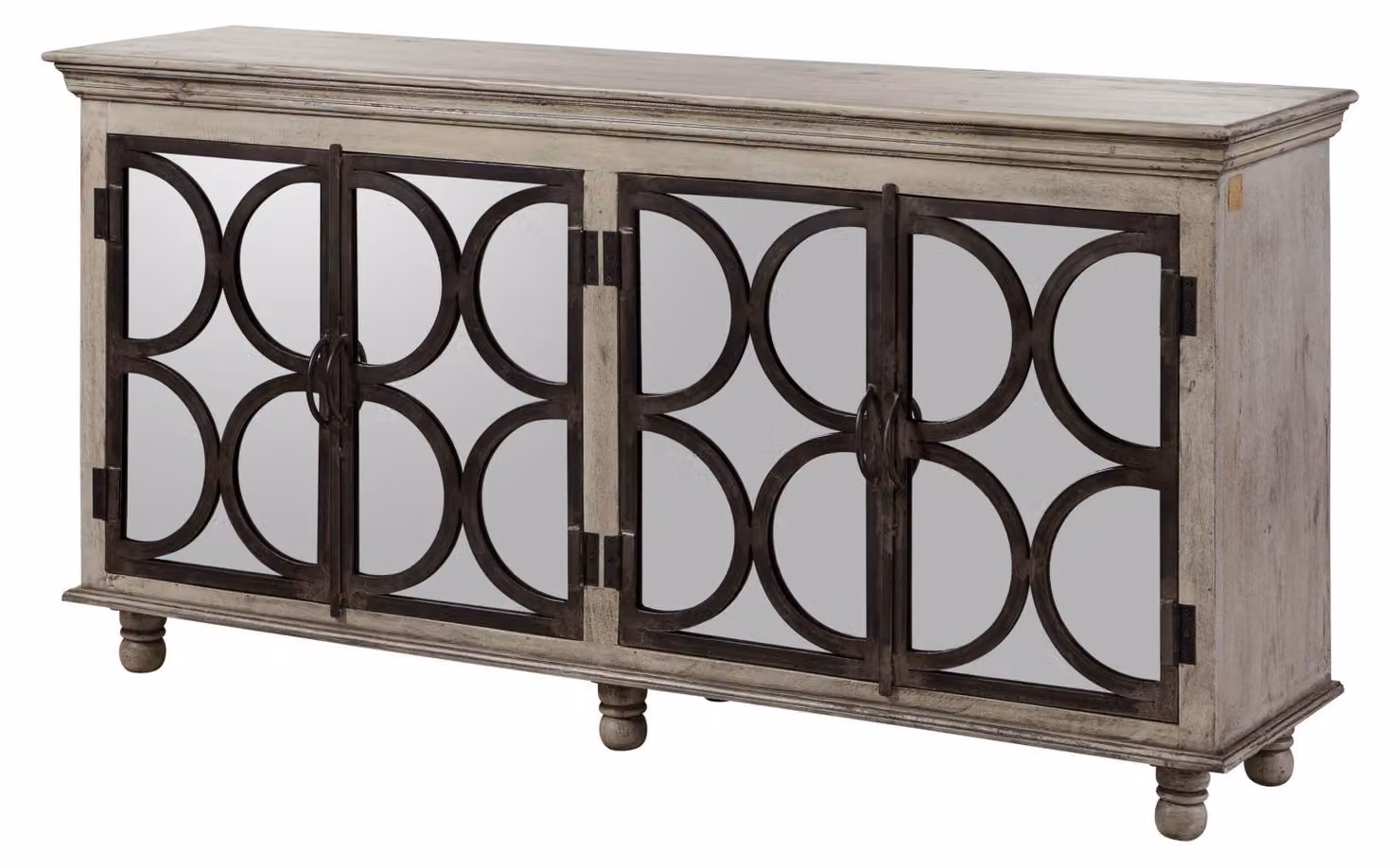 MASSIVMOEBEL24 | credenza in legno di Mango 183x46x92 grigio scuro laccato HERMITAGE #116