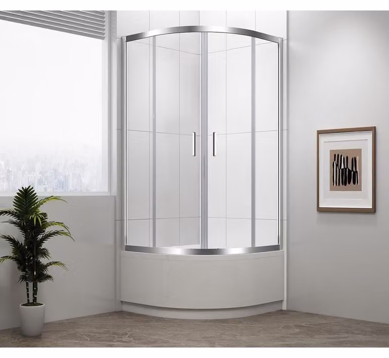 Polysan Selma - Cabina doccia a quarto di giro 900x900 mm, alluminio lucido/vetro trasparente MD2516