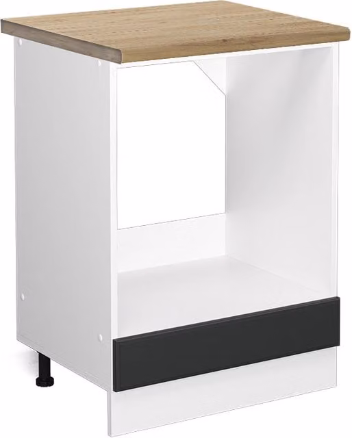 Mobile per forno da incasso Vicco R-Line Antracite e Bianco con finitura Rovere, L: 60 cm, P: 60 cm, H: 81,6 cm