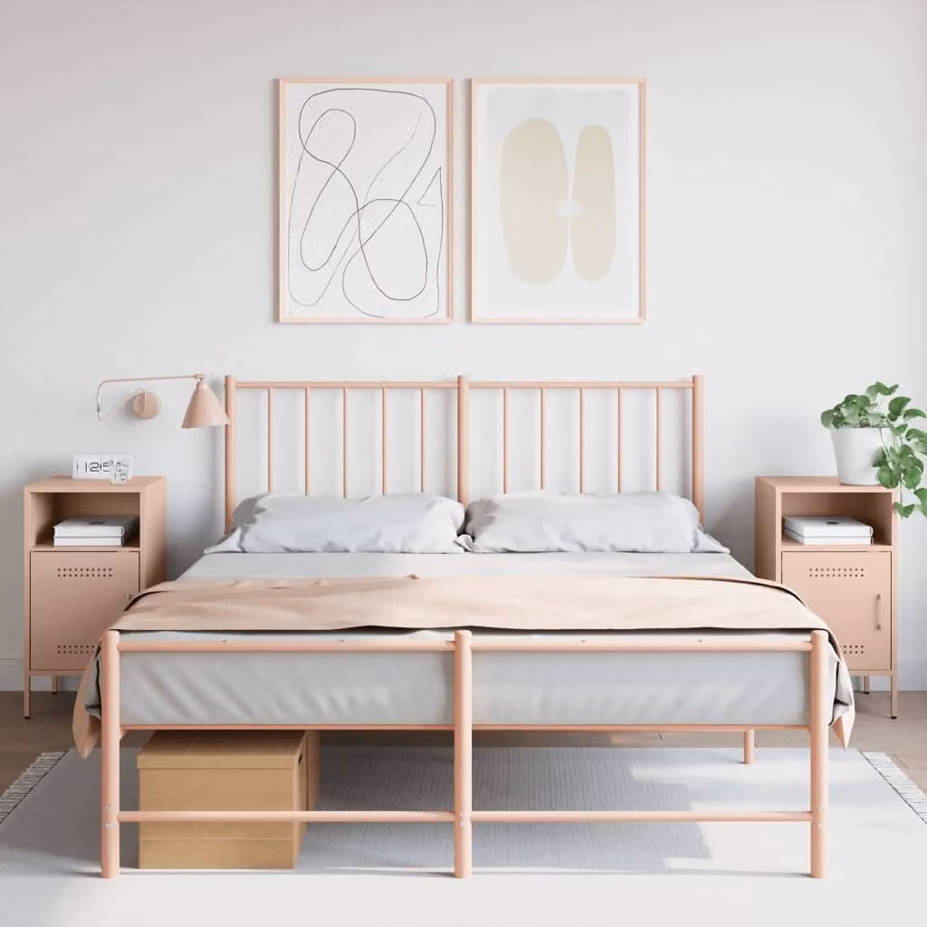 Set di 2 comodini vidaXL in metallo rosa L/P/H: 36 x 39 x 68 cm