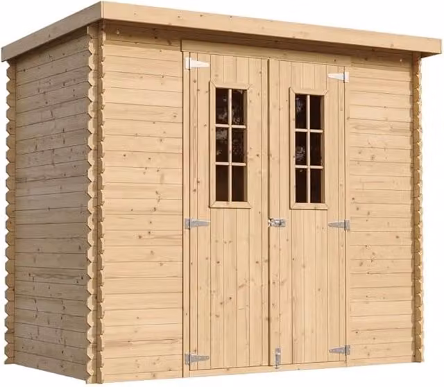 Casetta da giardino in legno Timbela M310C beige per esterni L: 239 cm, P: 142 cm, H: 200 cm