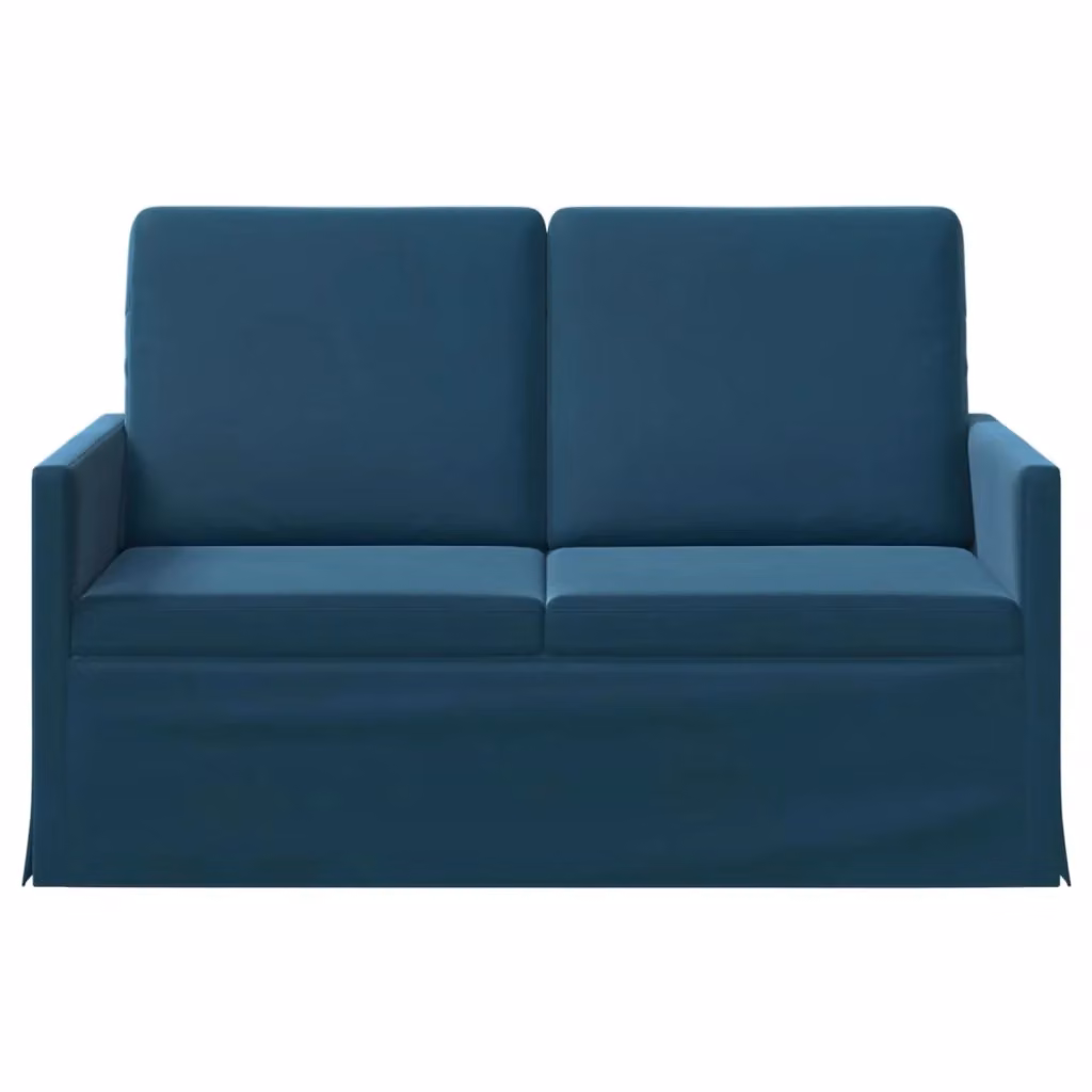 Divano a 2 posti vidaXL in velluto blu con struttura in metallo L: 130 cm, P: 81 cm, H: 82 cm – 2