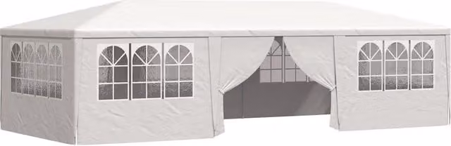 Gazebo | Pergolato Professionale con Pareti 4x9 m Bianco 90 g/m2