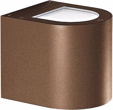 Silver Applique LED 9W Biemissione Tonda Marrone 4000K IP65 - Rossini Group - Lampada da parete in alluminio per esterni ad alta resistenza