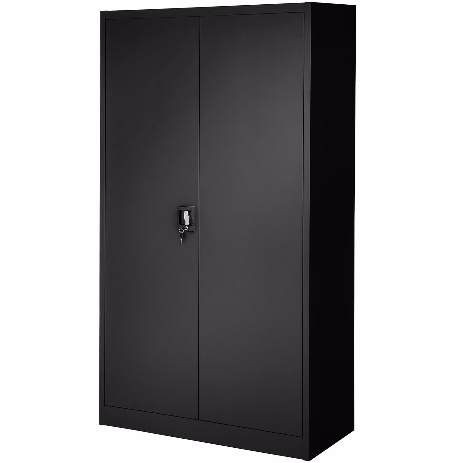 Armadio portadocumenti Tectake in metallo nero con ante a battente e serratura, H 180 x L 80 x P 40 cm – 3