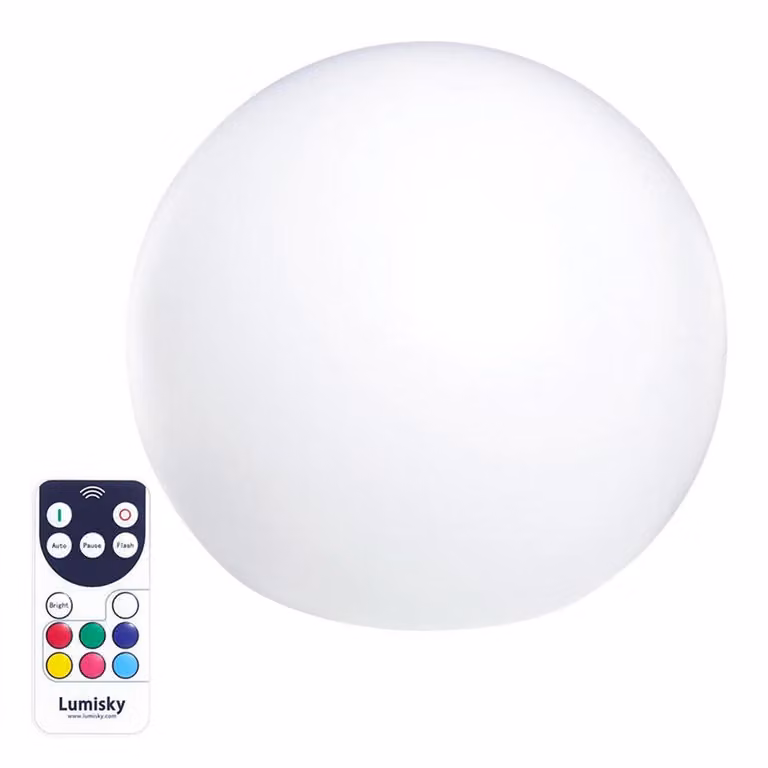 BOBBY ∅60cm palla luminosa LED multicolore galleggiante e dimmerabile con telecomando e base a induzione