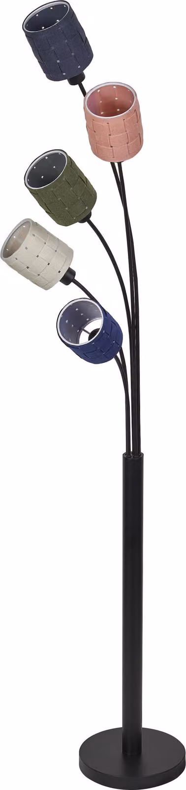 OSRAM lampada da terra a 5 fiamme Decor Felt Weaving Cans in feltro e metallo, E14, altezza 1730 mm, effetti luminosi caldi grazie al paralume intrecciato, sostenibile grazie alla sorgente luminosa sostituibile, facile installazione