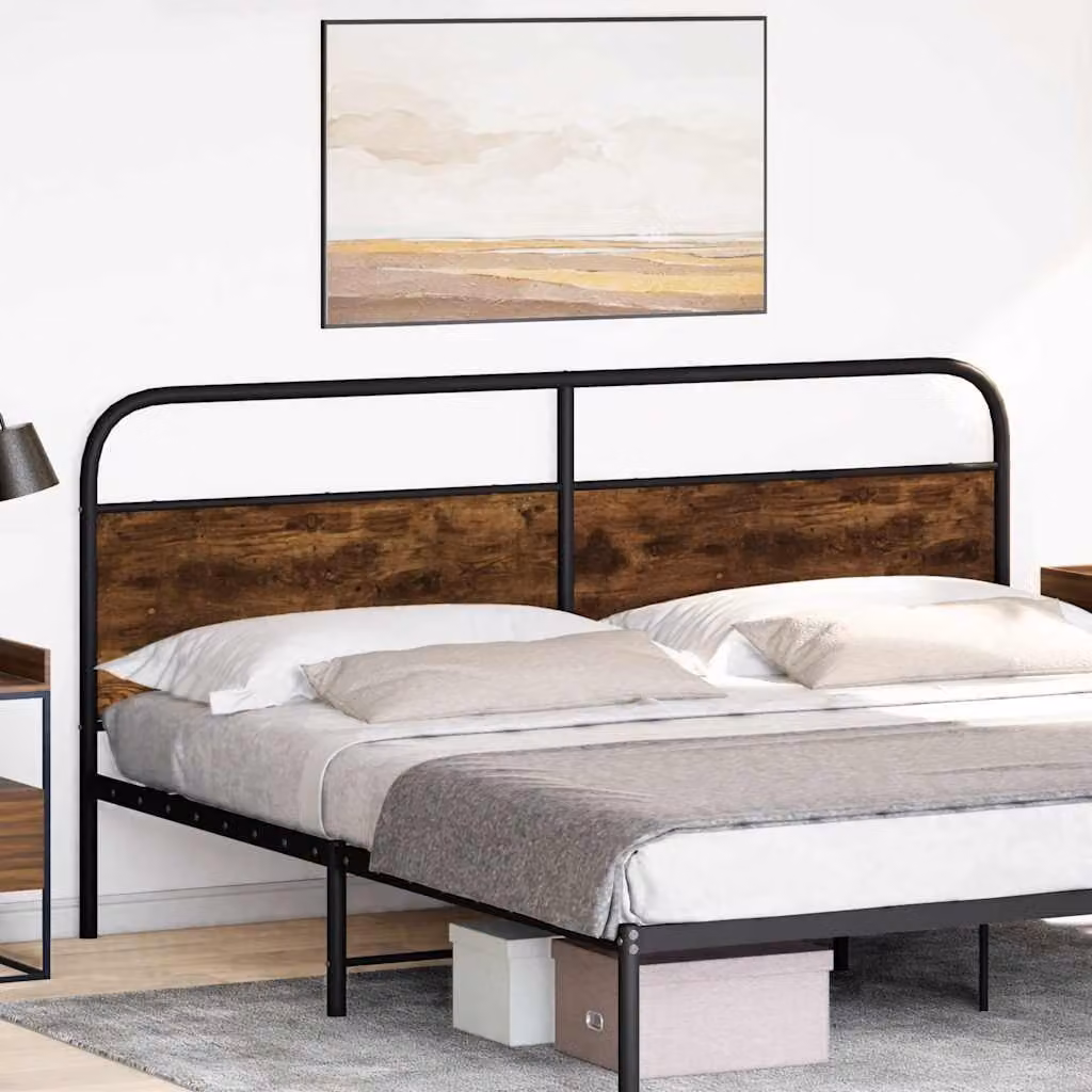 vidaXL Testiera di Ricambio Rovere Fumo 180 cm Acciaio