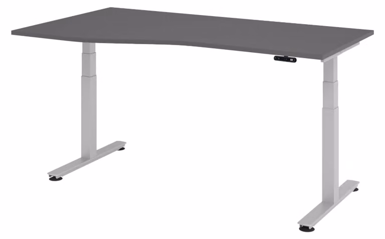 Scrivania elettrica bümö XDSM - Struttura: argento, decorazione: grafite, dimensioni: 180 x 100 cm