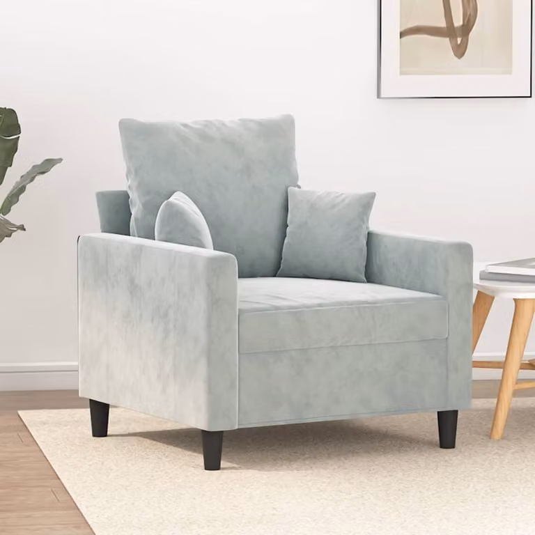 Maison Exclusive - Poltrona grigio chiaro 60 cm velluto