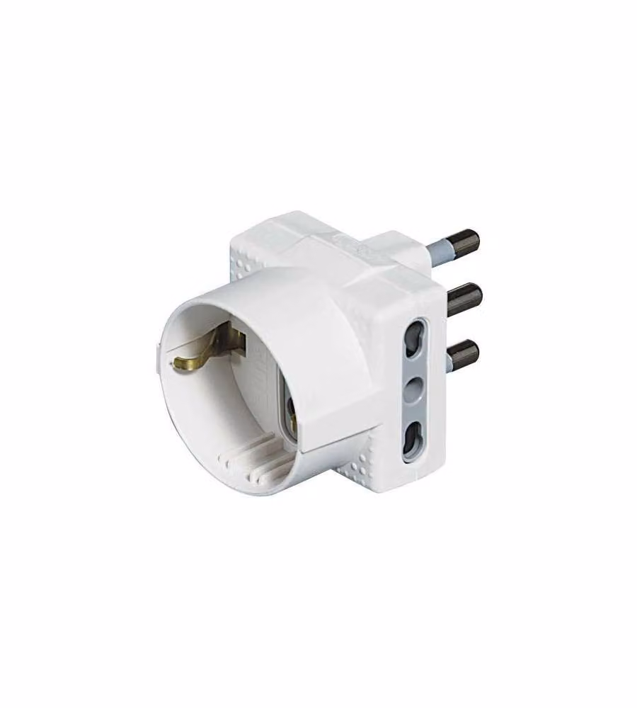 Bticino Adattatore tris con spina 16A bipasso colore bianco 220V