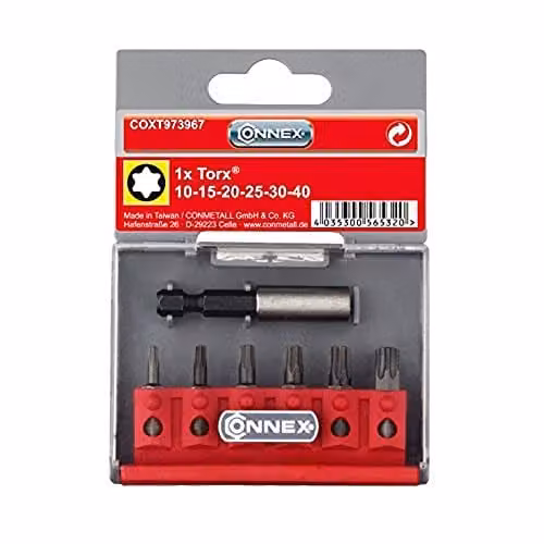 Set inserti TX 6 pz. + supporto magnetico