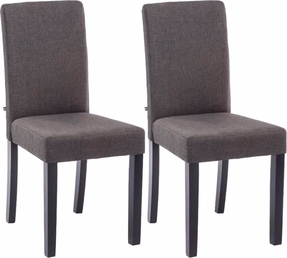 set di 2 sedie da pranzo - sedie da cucina - imbottitura confortevole | colore: grigio scuro, colore base: nero