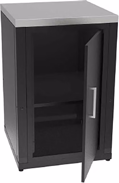Mobile Cucina da Esterno Armadietto con Anta 60,7x60,7x94 cm Ripiano Superiore in Acciaio Inox Nero