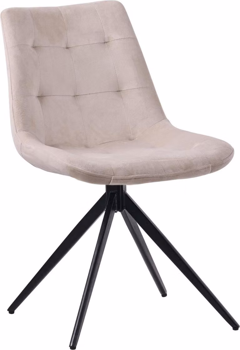 Sedia da pranzo - Sedia di design - Funzione girevole a 180 gradi per un maggiore comfort | Colore: crema | Materiale: morbido