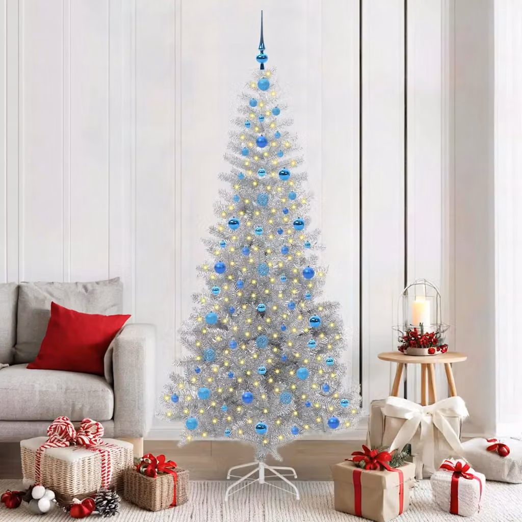 vidaXL Albero di Natale Argento 210 cm PET