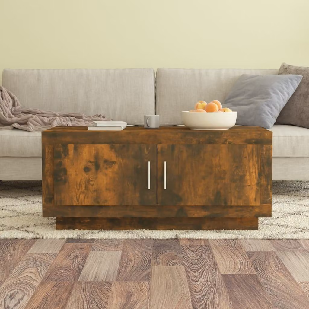 The Living Store tavolino in rovere fumé 102x50x45 cm materiale a base di legno