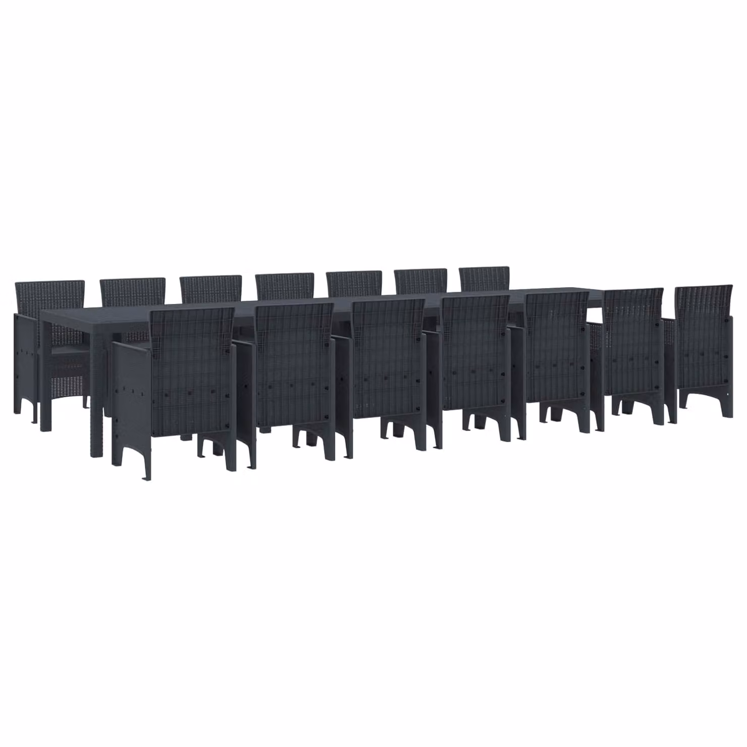 vidaXL Set da pranzo da giardino moderno in rattan antracite con 15 cuscini – 2