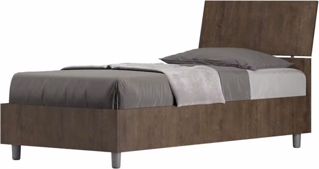 BS COM Letto singolo senza rete 80x200 testata inclinata noce