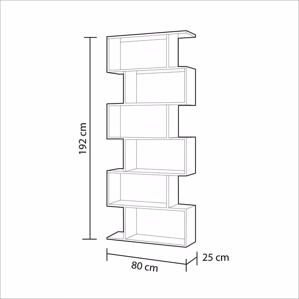 Libreria Friburgo Design di Bricozone, Scaffale Moderno con Ripiani per Soggiorno o Ufficio, Colore Bianco, H 192 x L 80 x P 25 cm – 2
