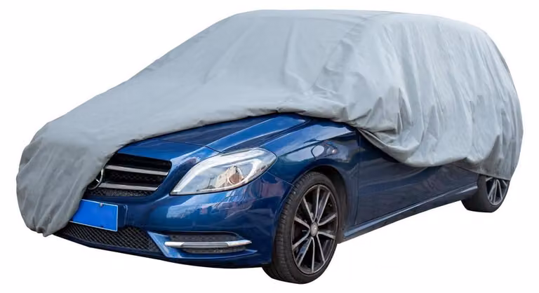 Copertura per auto, a 3 strati, traspirante, per auto con portellone posteriore inclinato, dimensioni 445x178x152 cm, colore grigio chiaro