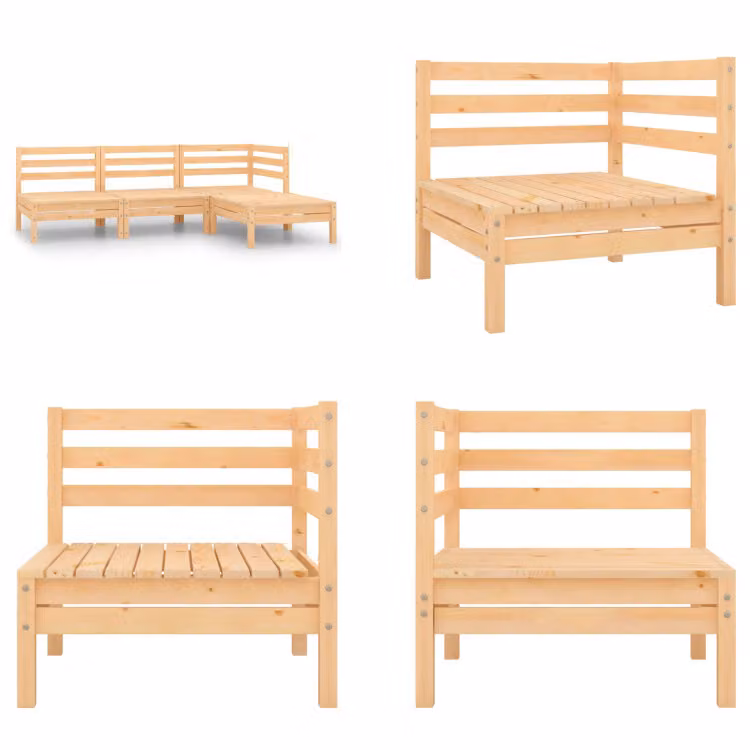 vidaXL set salotto da giardino 4 pezzi in pino massiccio - Set di mobili da giardino - Set di mobili da giardino - Set di mobili da giardino - Set di mobili da giardino