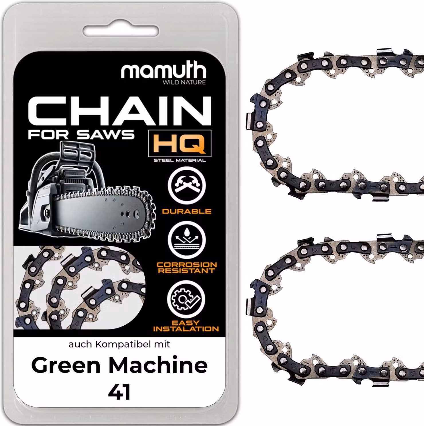 2x catena per motosega 40cm 1,1mm 3,8" 57TG per Green Machine 41