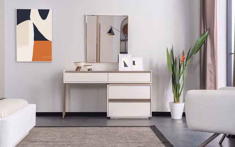 Weißer Schminktisch Designer Kosmetiktisch Schlafzimmer Robuster Tisch