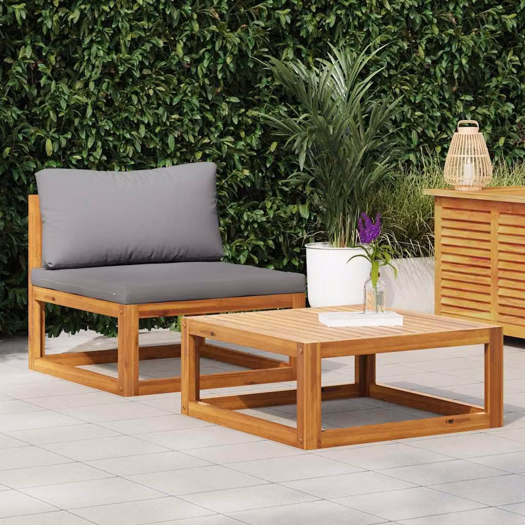 Maison Exclusive - Set divano da giardino a 2 posti con cuscini, in legno massello di acacia