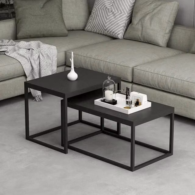 Tavolino da salotto Liro DMORA nero con piano rettangolare L/P/H: 72 x 37 x 45 cm