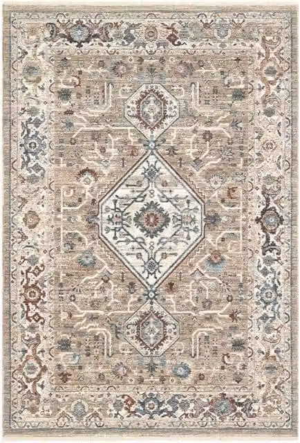 Tappeto orientale MURCIA J9642-E22575 cm.200x310 motivo persiano stile classico tradizionale colore avorio beige per salotto soggiorno camera da letto