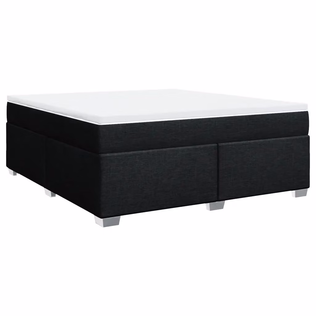 Letto Ibrido vidaXL con Giroletto a Molle e Materasso Nero in Tessuto L/P: 180 x 200 cm – 2