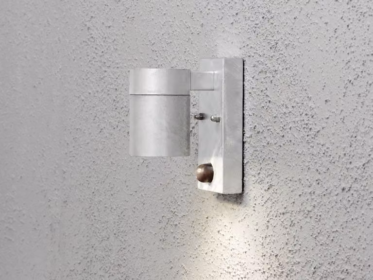 Illuminazione di facciata a LED per esterni, downlight con rilevatore di movimento, argento