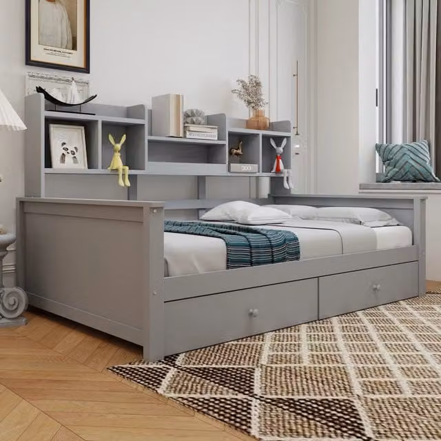 letto sofa in legno grigio 90 x 200 cm