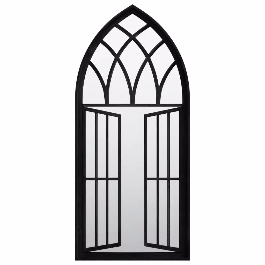 Specchio da parete rettangolare vidaXL in metallo e vetro, colore nero, L: 100 cm, H: 45 cm – 2
