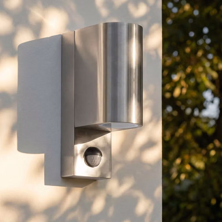 Lampada da parete per esterni Maxkomfort 1267E1-SN Up Down 2x GU10 sensore effetto acciaio inox