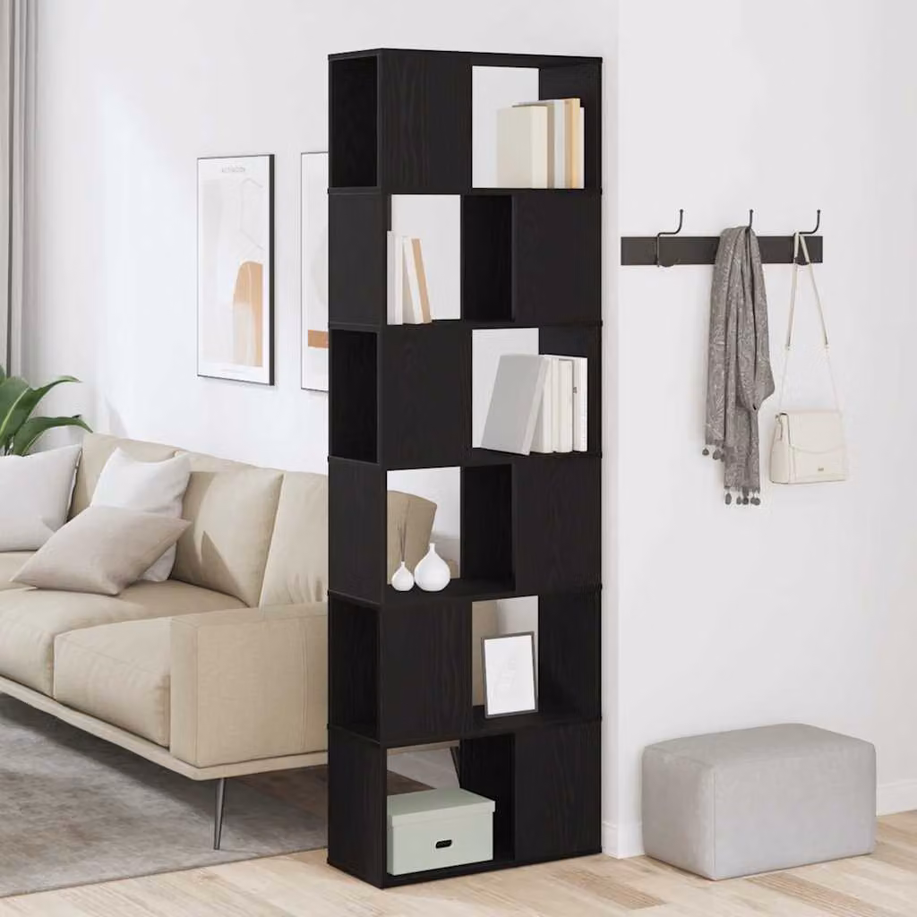 Libreria/Divisorio vidaXL in Rovere Nero, L: 60 cm, P: 24 cm, H: 186 cm