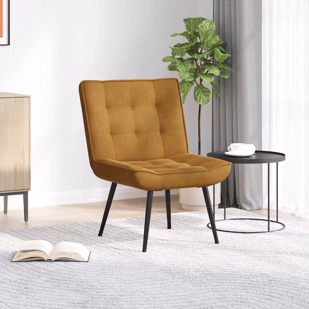 Poltrona Relax vidaXL in Velluto Marrone L: 64 cm, P: 74 cm, H: 84 cm