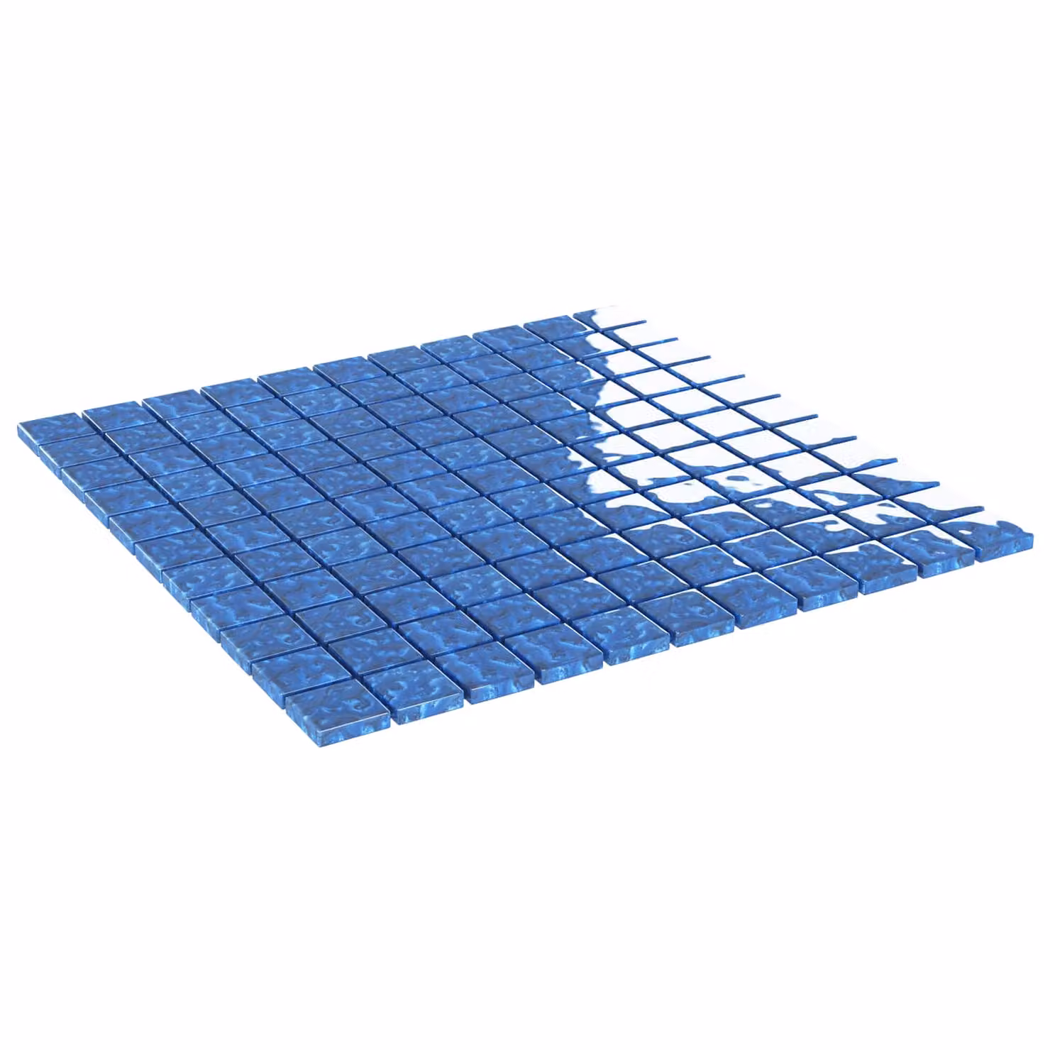 Set di 11 piastrelle a mosaico vidaXL in vetro blu lucido per parete, L/P: 50 x 50 cm
