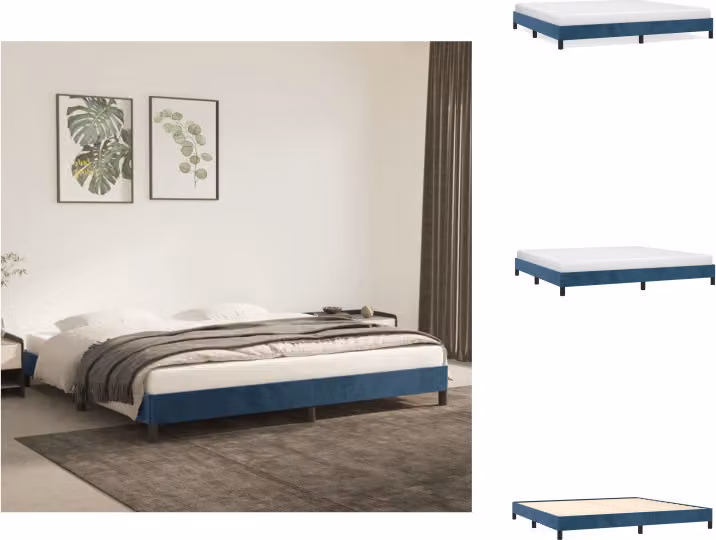 vidaXL Struttura letto in velluto blu scuro 200x200 cm - Letti e strutture letto