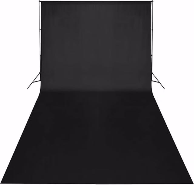 Set Studio Fotografico con Fondale Nero e Luci CFW3292243 L 600 x H 300 cm