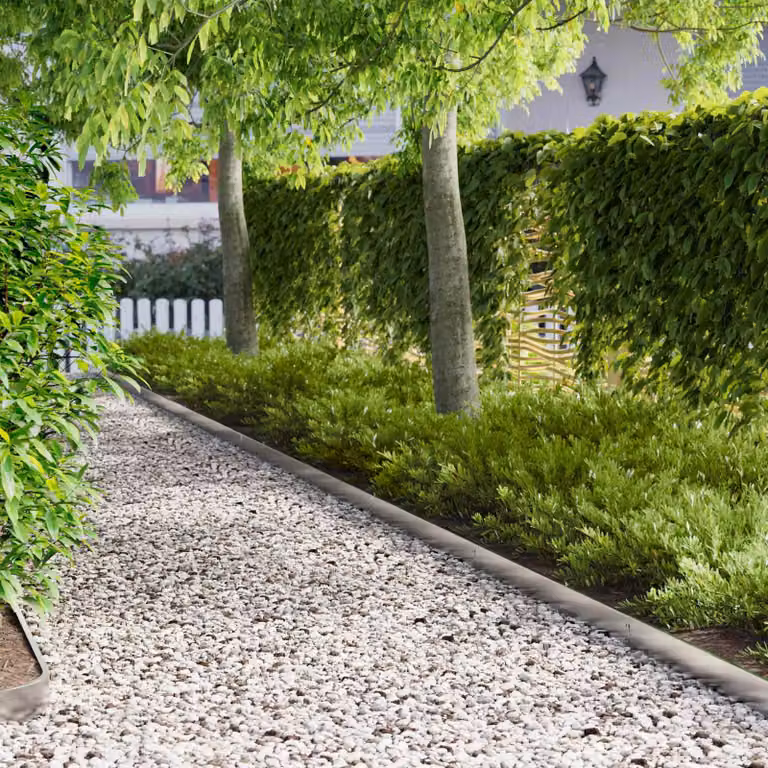 Set di 10 bordure per prato ornamentali vidaXL in acciaio color argento, L: 103 cm, H: 10 cm