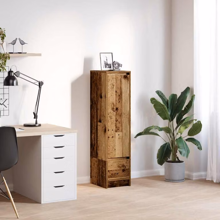 Credenza in stile rustico vidaXL in legno color marrone, L: 119,5 cm, P: 29,5 cm, H: 34 cm