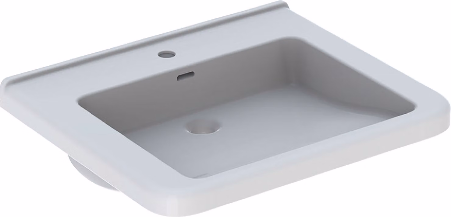 Geberit Waschtisch Renova Comfort unterfhb. m Hahnloch m ÜL 650x550mm weiß