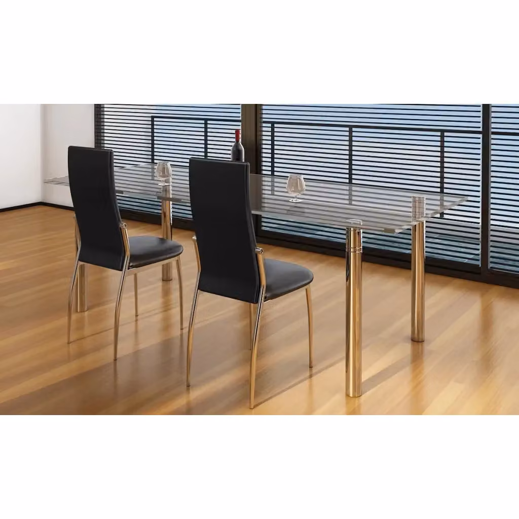 Set di 2 sedie da pranzo moderne DESIGN IN in similpelle nera per cucina e sala da pranzo – 2
