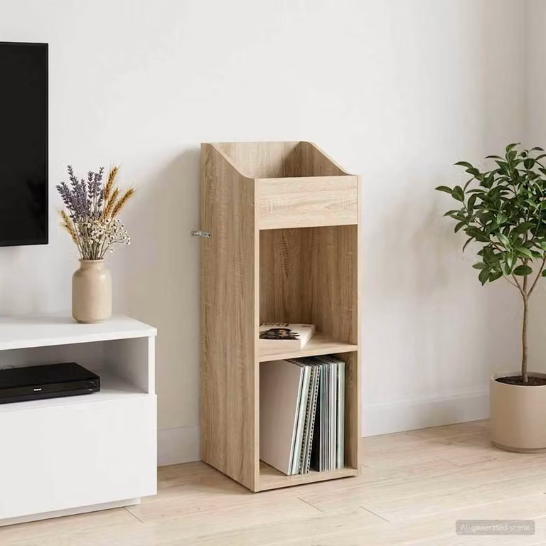 vidaXL Mobile porta vinili Rovere Sonoma marrone L/P/H: 36 x 36 x 95,5 cm