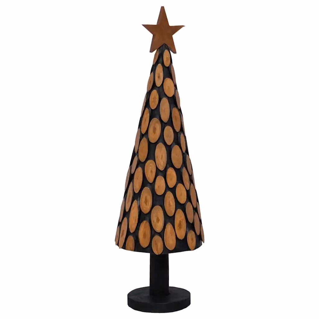 Albero di Natale vidaXL in legno massello di teak marrone, Altezza: 149 cm – 2