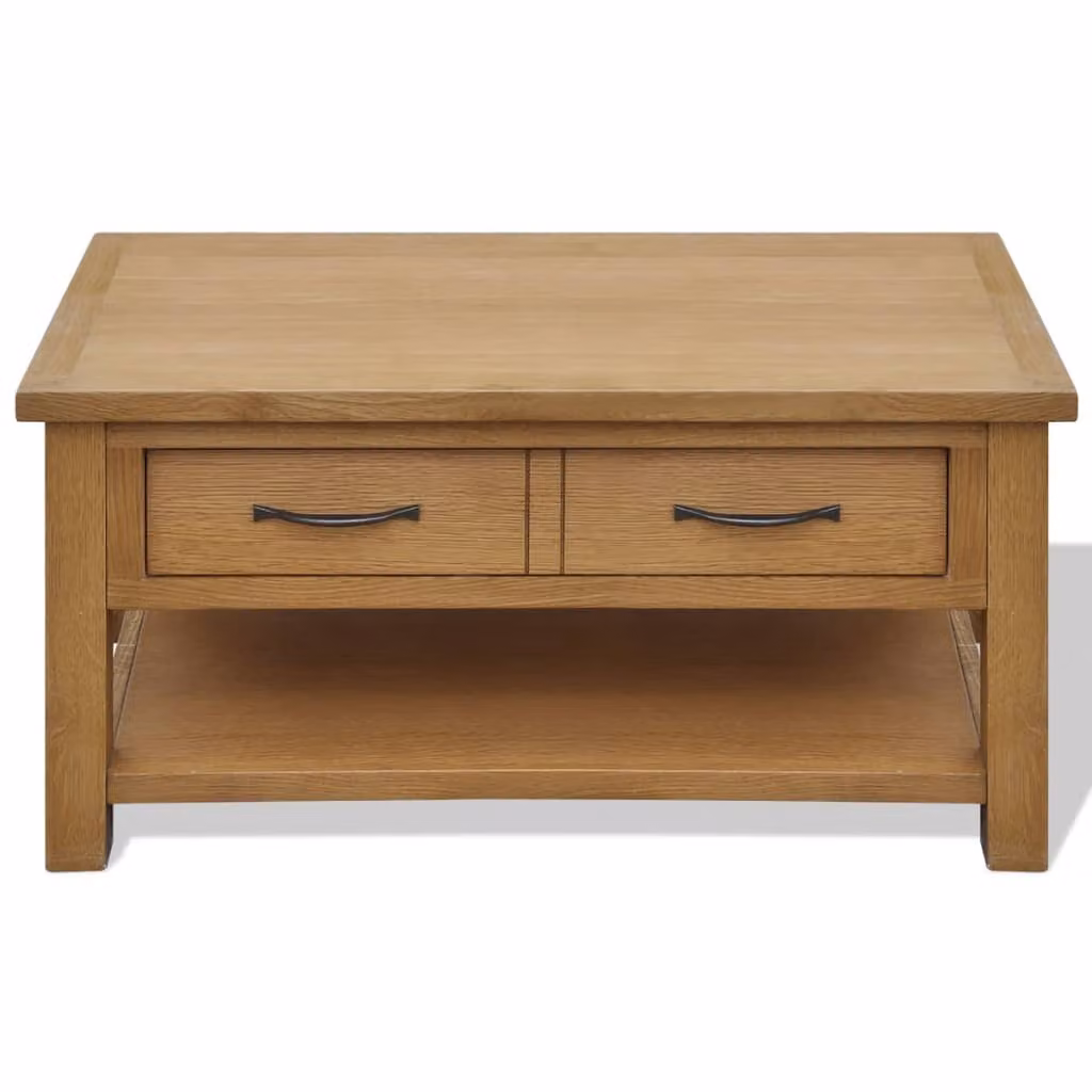 Tavolino da Salotto 88x53x45 cm in Legno Massello di Rovere